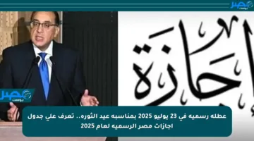 عطلة رسمية في 23 يوليو 2025 بمناسبة عيد الثورة.. تعرف على جدول إجازات مصر الرسمية لعام 2025